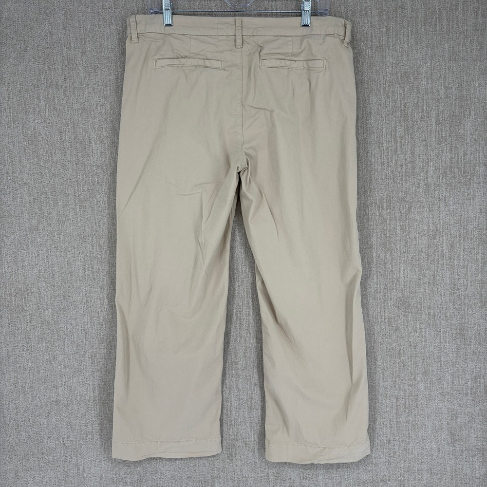 Frank & Eileen Pants Womens 10 Tan Westport Chino Ankle Crop Wide Leg Mid Rise - Picture 3 of 13